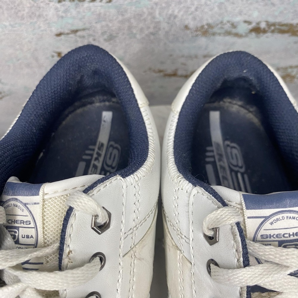Skechers Shoes Mens Size 9.5 White Leather Lace Up Casual Sneakers SN 51137 - Picture 9 of 11